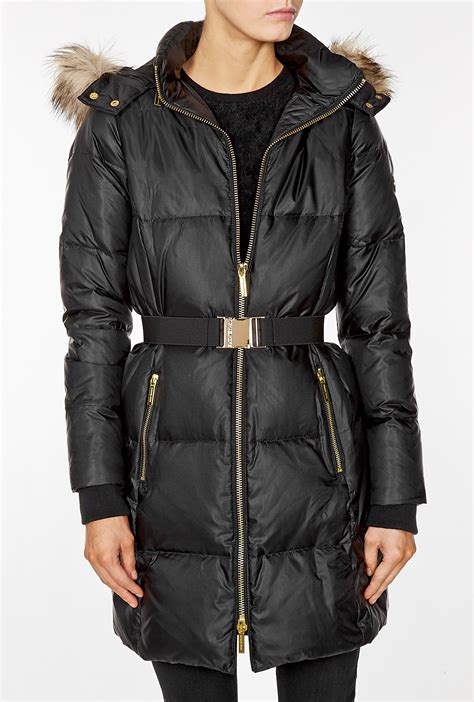 nordstrom rack.com michael kors hooded black down jacket l|Michael Kors coats for women.